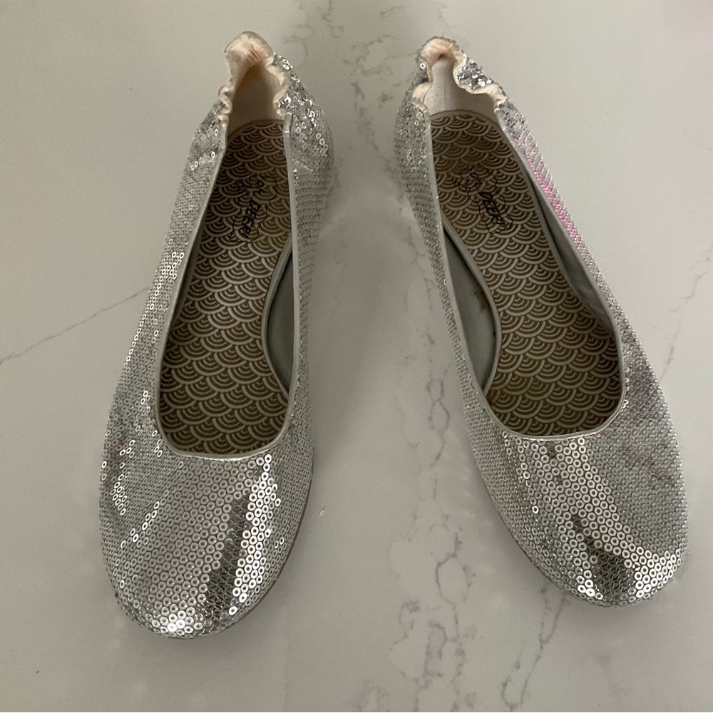 Silver sequins ballet flats - Size 8